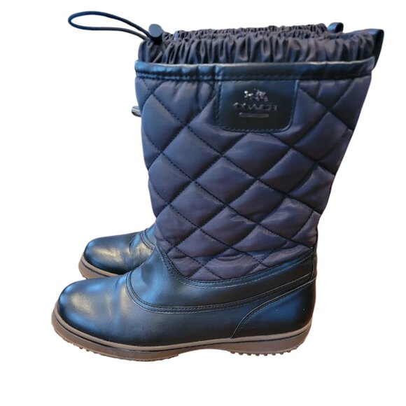 Coach New York Samara Aniline Black Winter Boots A9175 - Picture 1 of 12